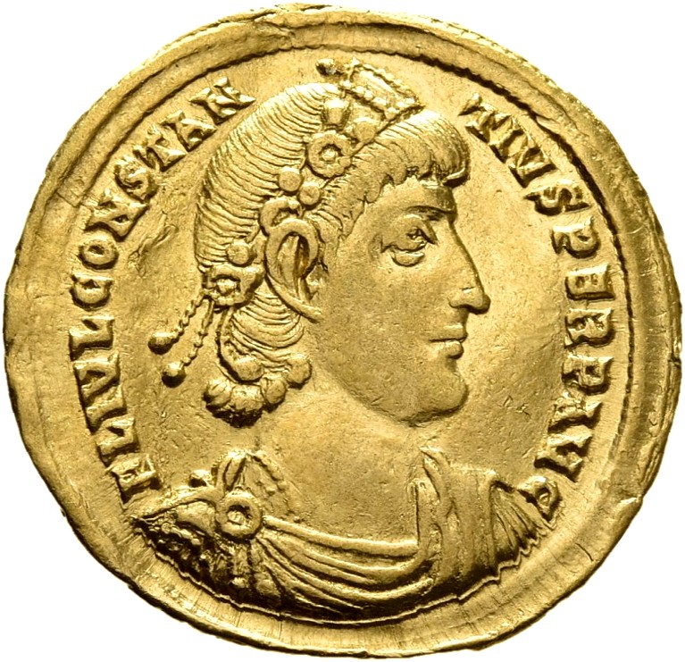 RIC VIII Nicomedia 32 Constantius II obverse, Bust of Constantius II, rosette-diademed, draped, cuirassed, right