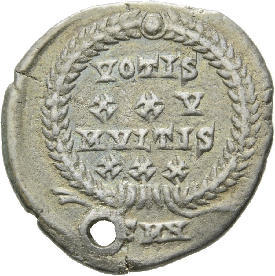 RIC VIII Nicomedia 43 Constantius II reverse, VOTIS/XXV/MVLTIS/XXX