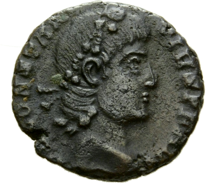 RIC VIII Nicomedia 58 Constantius II obverse, Head of Constantius II, rosette-diademed, right