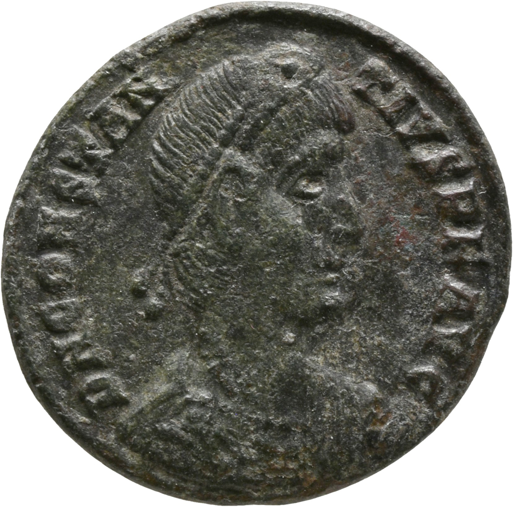RIC VIII Nicomedia 84 Constantius II obverse, Bust of Constantius II, pearl-diademed, draped, cuirassed, right