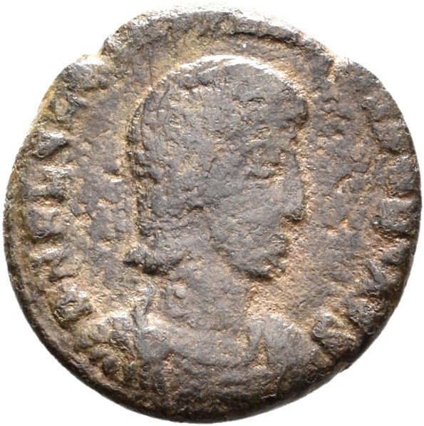 RIC VIII Nicomedia 97 Constantius II obverse, Bust of Constantius Gallus, bareheaded, draped, cuirassed, right