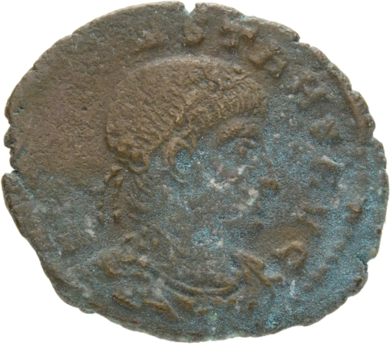RIC VIII Rome 16 Constantine II obverse, Bust of Constans, laureate, rosette-diademed, draped, cuirassed, right