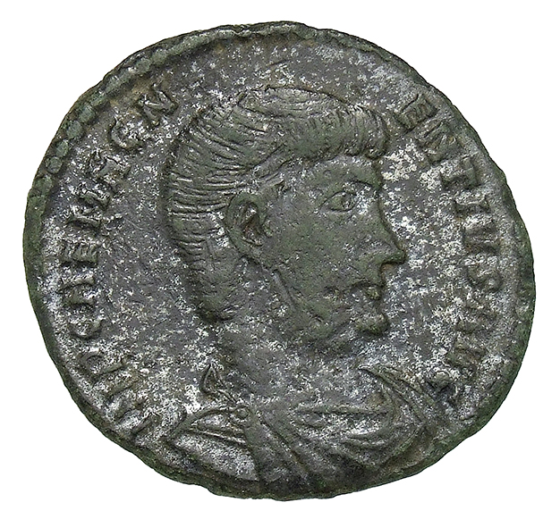 RIC VIII Rome 179 Magnentius obverse, Bust of Magnentius, bareheaded, draped, cuirassed, right