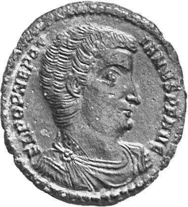 RIC VIII Rome 200 Magnentius obverse, Bust of Nepotian, bareheaded, draped, cuirassed, right