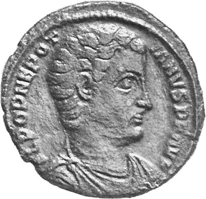 RIC VIII Rome 202 Magnentius obverse, Bust of Nepotian, bareheaded, draped, cuirassed, right