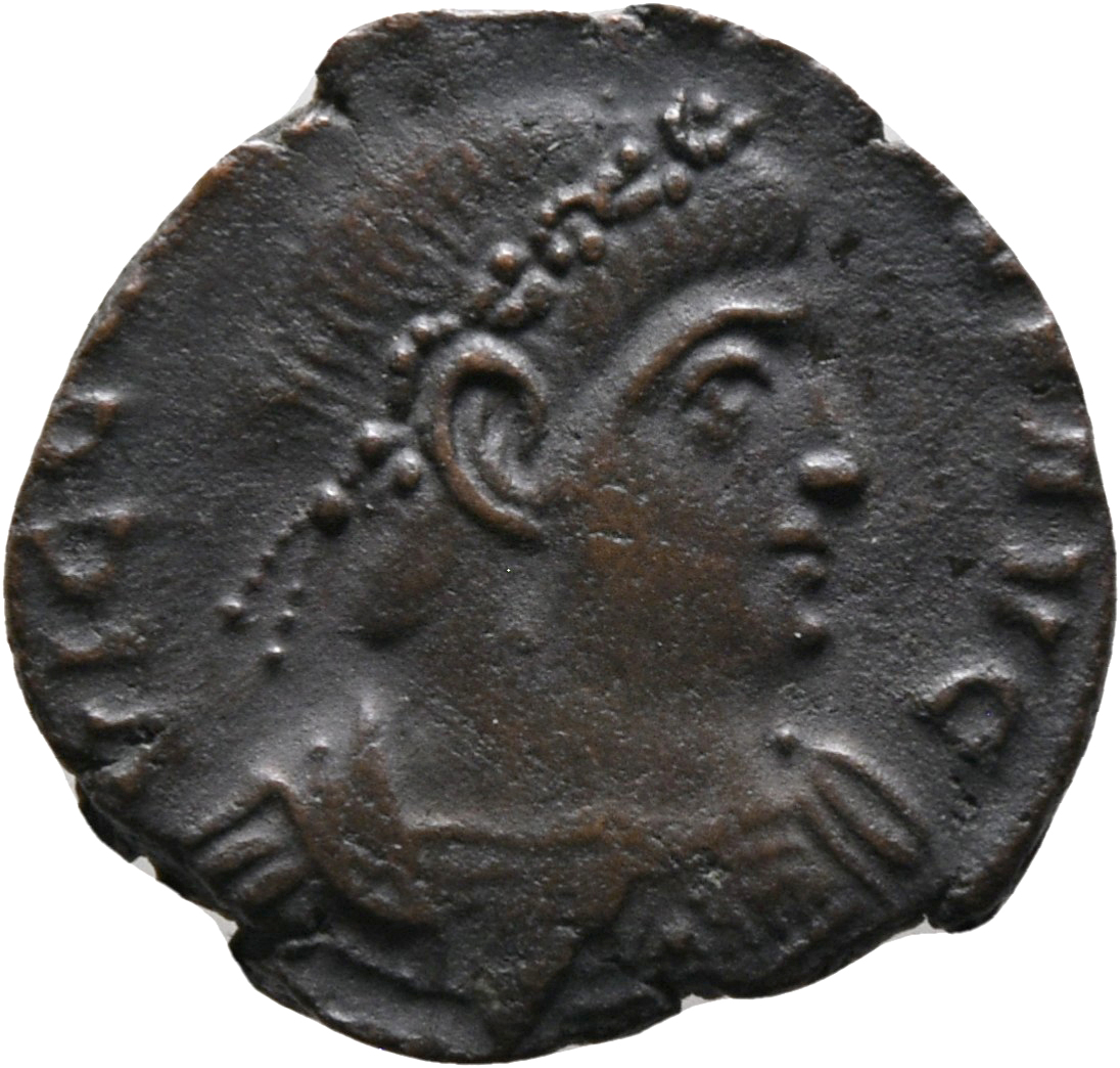 RIC VIII Rome 21 Constantine II obverse, Bust of Constantine II, laureate, rosette-diademed, cuirassed, right