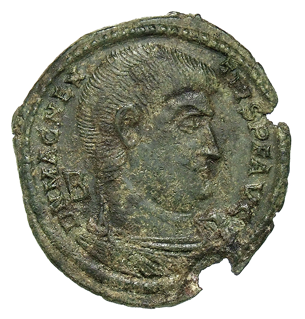 RIC VIII Rome 216 Magnentius obverse, Bust of Magnentius, bareheaded, draped, cuirassed, right; B behind bust