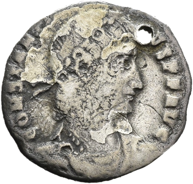 RIC VIII Rome 240a Constantius II obverse, Bust of Constantius II, laureate, rosette-diademed, draped, cuirassed, right