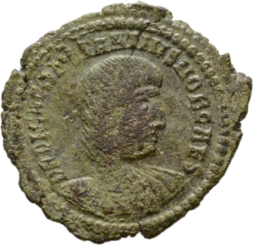 RIC VIII Rome 274 Constantius II obverse, Bust of Constantius Gallus, bareheaded, draped, cuirassed, right