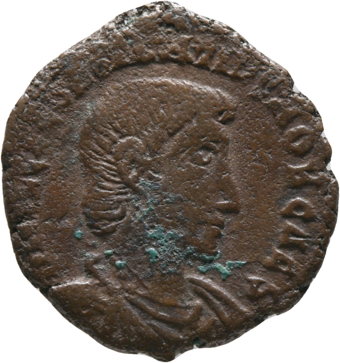 RIC VIII Rome 278 Constantius II obverse, Bust of Constantius Gallus, bareheaded, draped, cuirassed, right