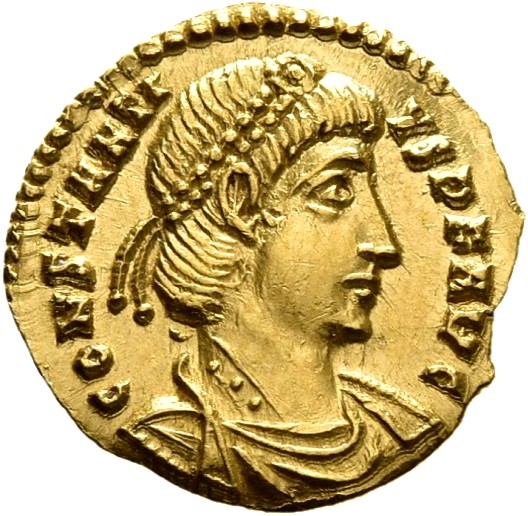 RIC VIII Rome 300 Constantius II obverse, Bust of Constantius II, pearl-diademed, draped, cuirassed, right