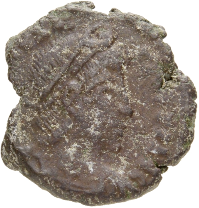 RIC VIII Rome 320 Constantius II obverse, Bust of Constantius II, pearl-diademed, draped, cuirassed, right