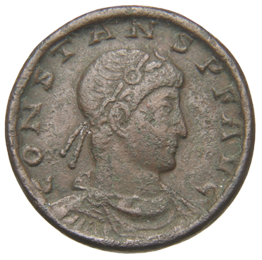 RIC VIII Rome 382 Constans obverse, Bust of Constans, laureate, rosette-diademed, draped, cuirassed, right