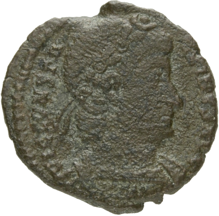 RIC VIII Rome 4 Constantine II obverse, Bust of Constantine II, laureate, rosette-diademed, cuirassed, right