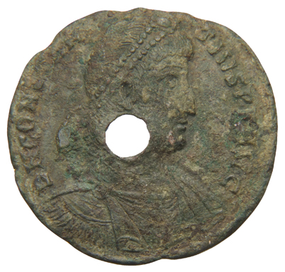 RIC VIII Rome 456 Constantius II obverse, Bust of Constantius II, pearl-diademed, draped, cuirassed, right