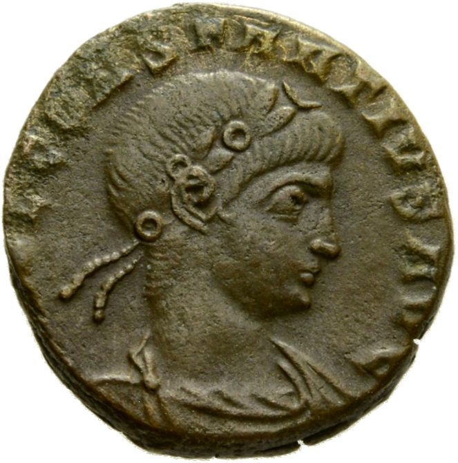 RIC VIII Rome 51 Constantine II obverse, Bust of Constantius II, laureate, rosette-diademed, draped, cuirassed, right