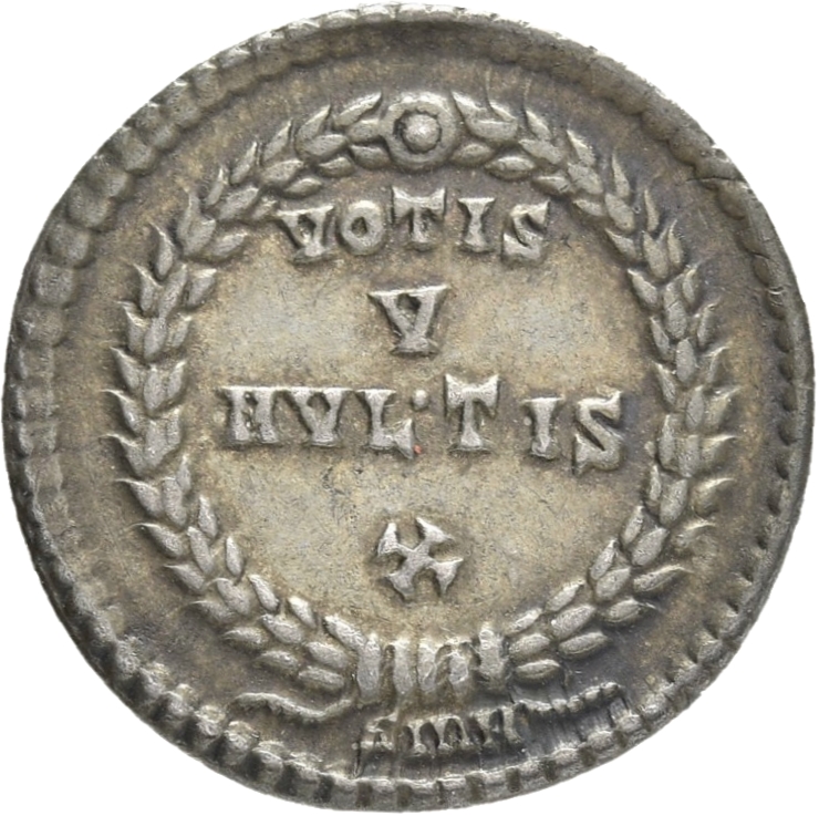 RIC VIII Sirmium 16 Constantius II reverse, VOTIS/V/MVLTIS/X within a wreath