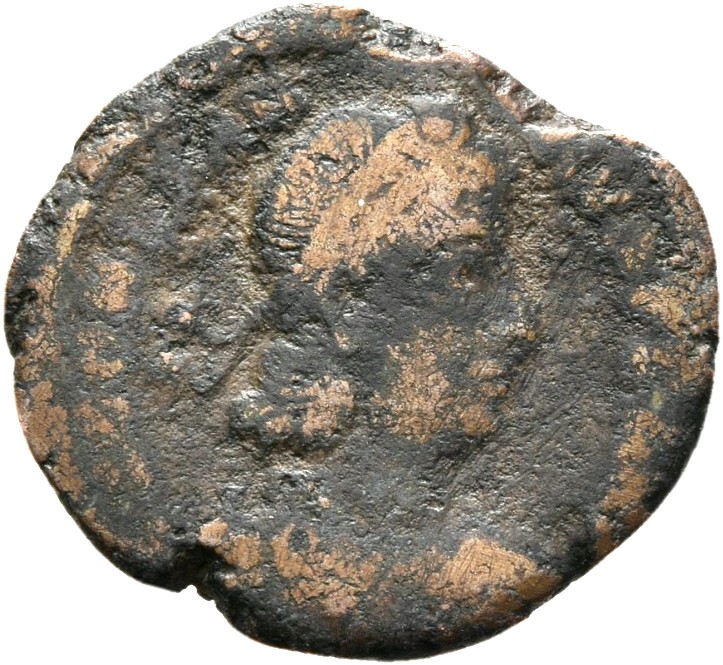 RIC VIII Sirmium 86 Constantius II obverse, Bust of Constantius II, pearl-diademed, draped, cuirassed, right