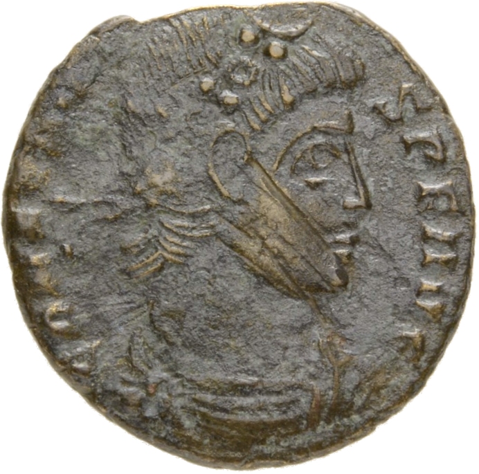 RIC VIII Siscia 103 Constantine II obverse, Bust of Constans, rosette-diademed, draped, cuirassed, right