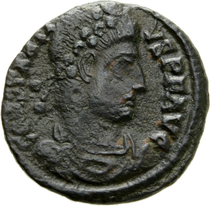 RIC VIII Siscia 184 Constans obverse, Bust of Constantius II, rosette-diademed, draped, cuirassed, right
