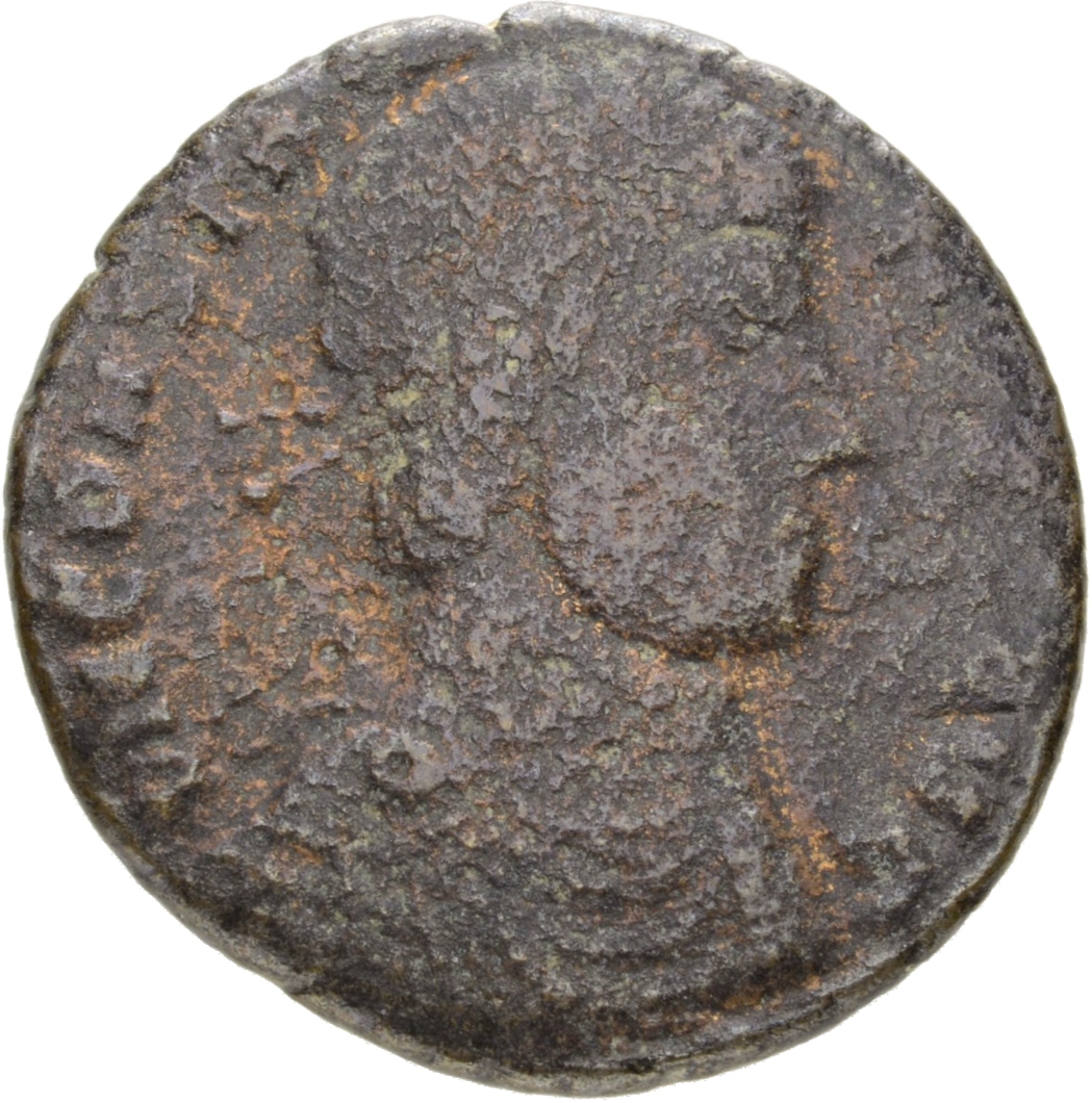 RIC VIII Siscia 209 Constans obverse, Bust of Constans, pearl-diademed, draped, cuirassed, right