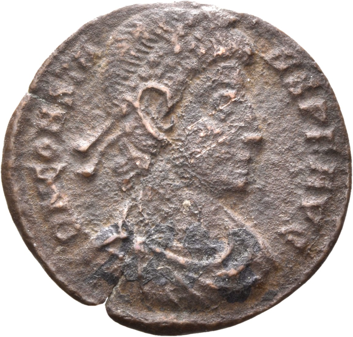 RIC VIII Siscia 242 Constans obverse, Bust of Constans, rosette-diademed, draped, cuirassed, right