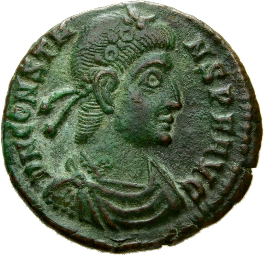 RIC VIII Siscia 244 Constans obverse, Bust of Constans, pearl-diademed, draped, cuirassed, right