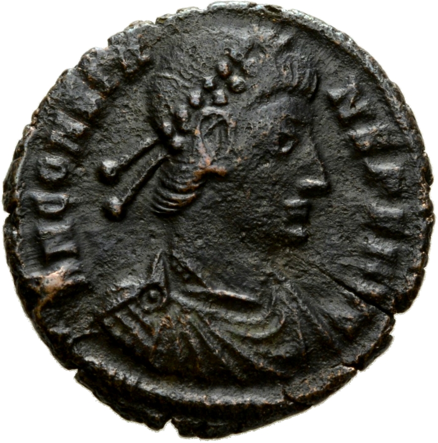 RIC VIII Siscia 246 Constans obverse, Bust of Constans, pearl-diademed, draped, cuirassed, right