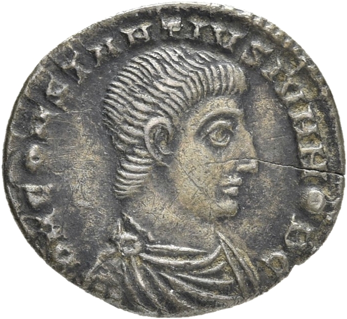 RIC VIII Siscia 299 Constantius II obverse, Bust of Constantius Gallus, bareheaded, draped, cuirassed, right