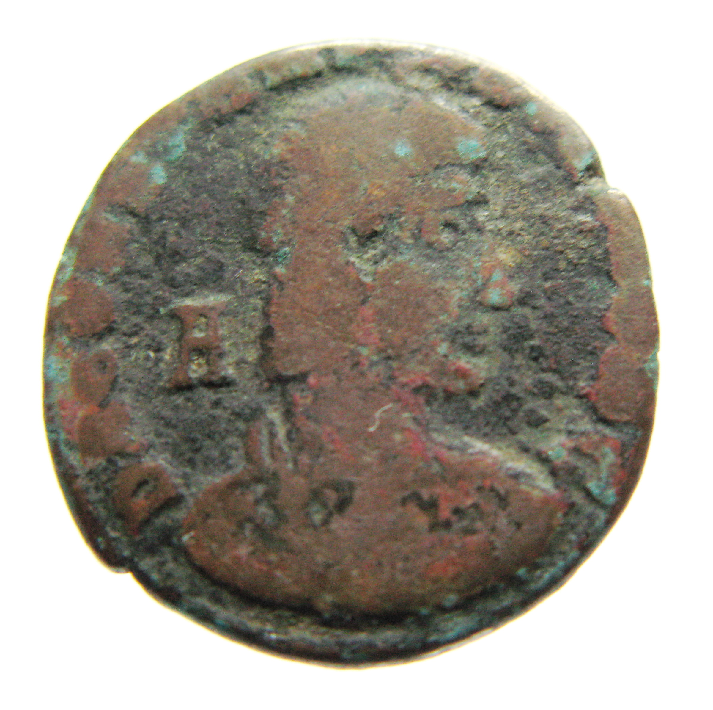 RIC VIII Siscia 343 Constantius II obverse, Bust of Constantius Gallus, bareheaded, draped, cuirassed, right; A behind bust
