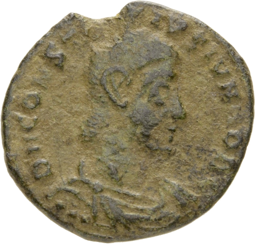 RIC VIII Siscia 351 Constantius II obverse, Bust of Constantius Gallus, bareheaded, draped, cuirassed, right