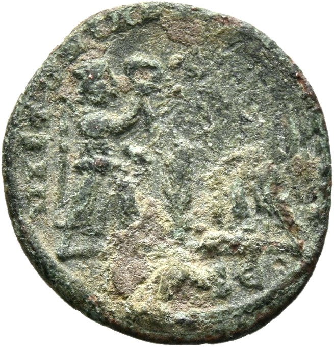 RIC VIII Thessalonica 102 Constantius II reverse, Two Victories, winged, draped, facing each other, each holding wreath in...