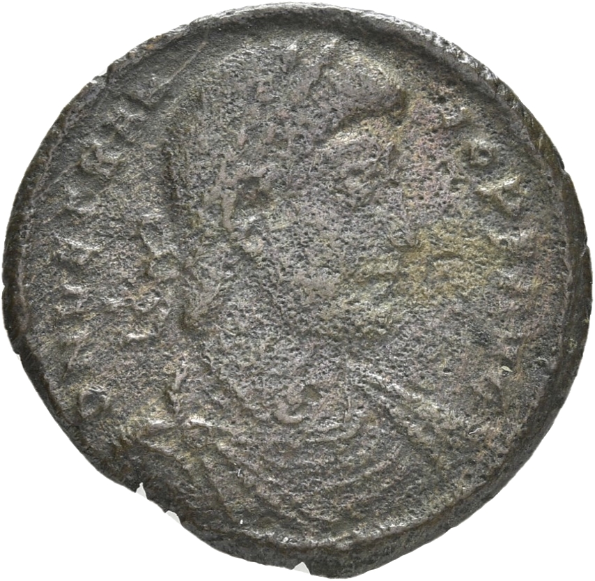 RIC VIII Thessalonica 126 Constantius II obverse, Bust of Vetranio, laureate, draped, cuirassed, right