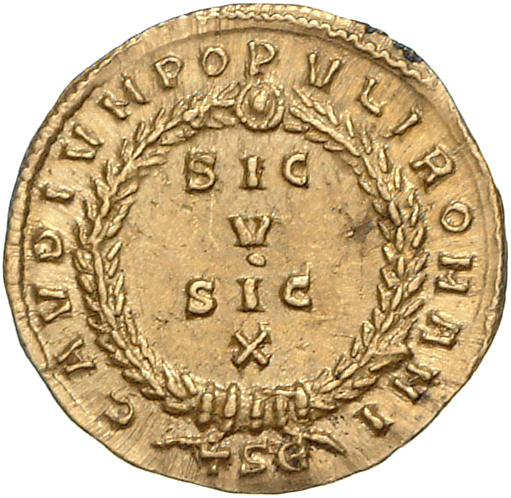RIC VIII Thessalonica 16 Constantius II reverse, SIC/V/SIC/X within a wreath