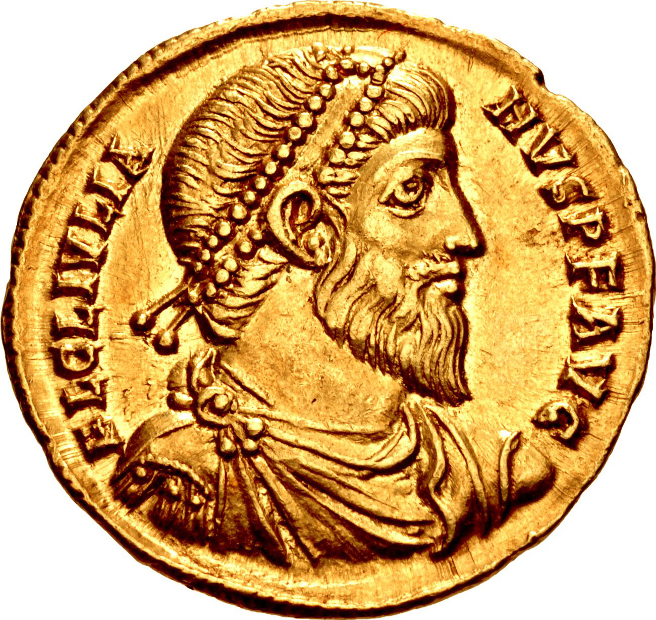 RIC VIII Thessalonica 199 Constantius II obverse — Bust of Constantius II, pearl-diademed, draped, cuirassed, right