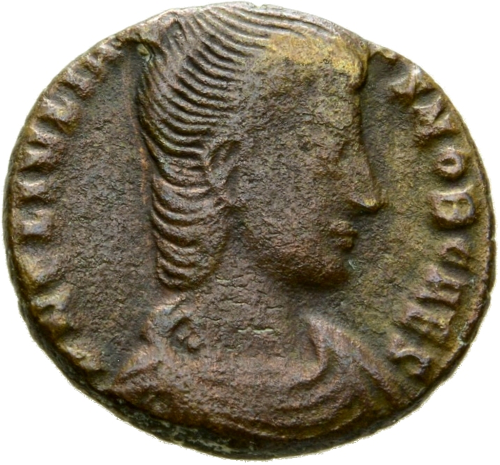 RIC VIII Thessalonica 214 Constantius II obverse, Bust of Julian, bareheaded, draped, cuirassed, right