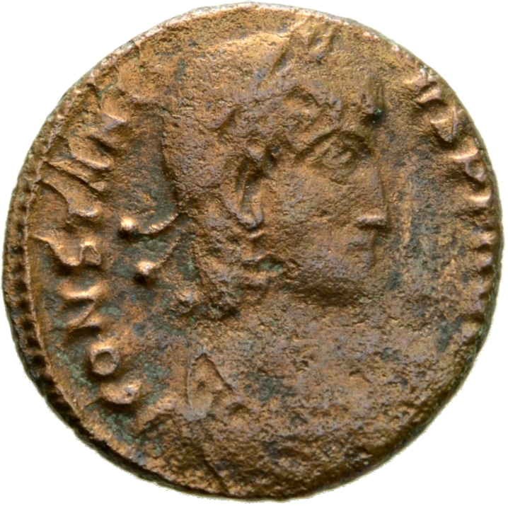 RIC VIII Thessalonica 99 Constantius II obverse, Bust of Constantius II, laureate, rosette-diademed, draped, cuirassed, right