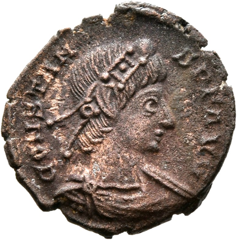 RIC VIII Treveri 185 Constans obverse, Bust of Constans, rosette-diademed, draped, cuirassed, right