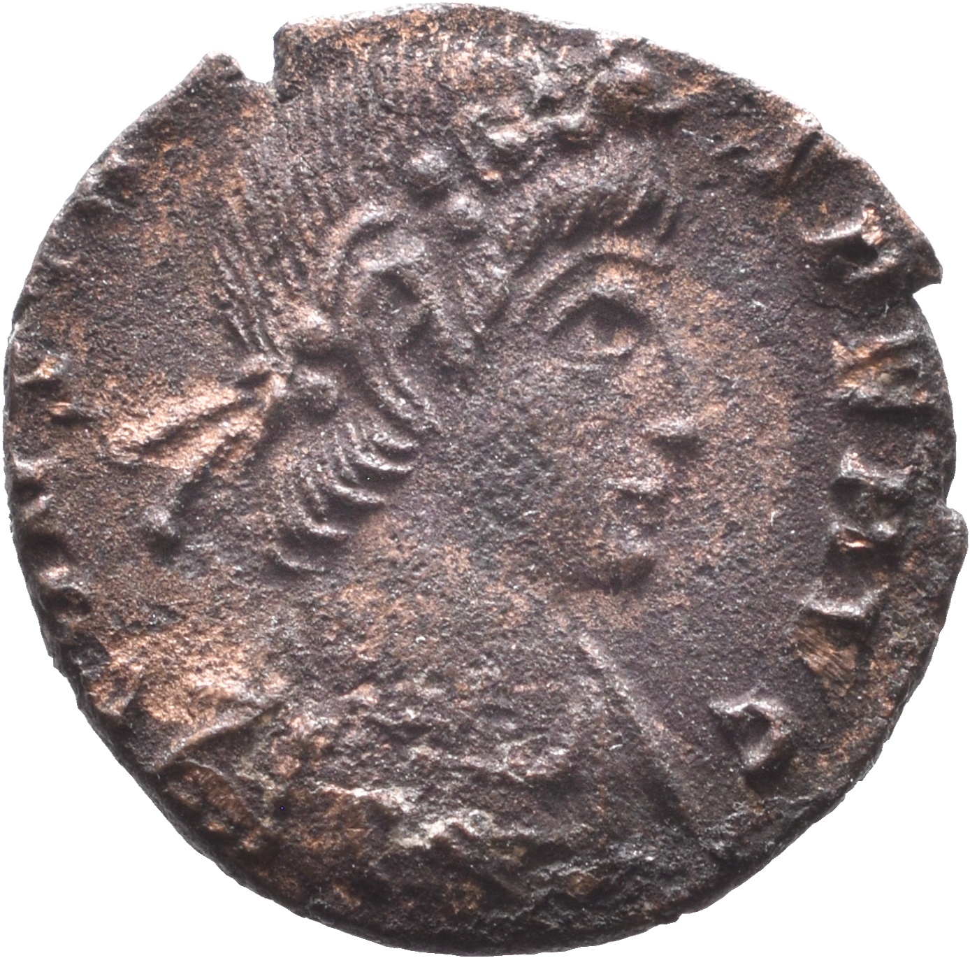 RIC VIII Treveri 185 Constans obverse, Bust of Constans, rosette-diademed, draped, cuirassed, right