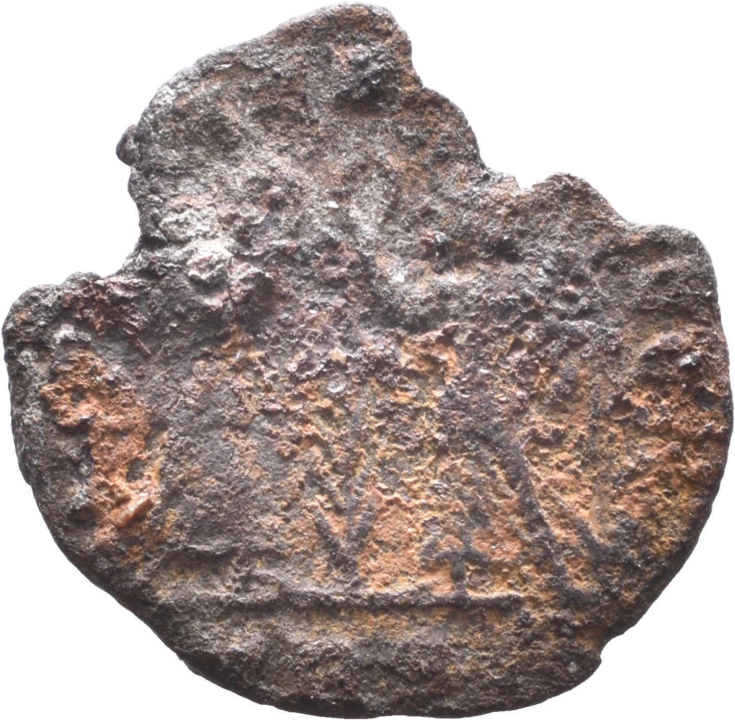 RIC VIII Treveri 206 Constans reverse, Two Victories, winged, draped, standing front, facing each other, each holding wrea...