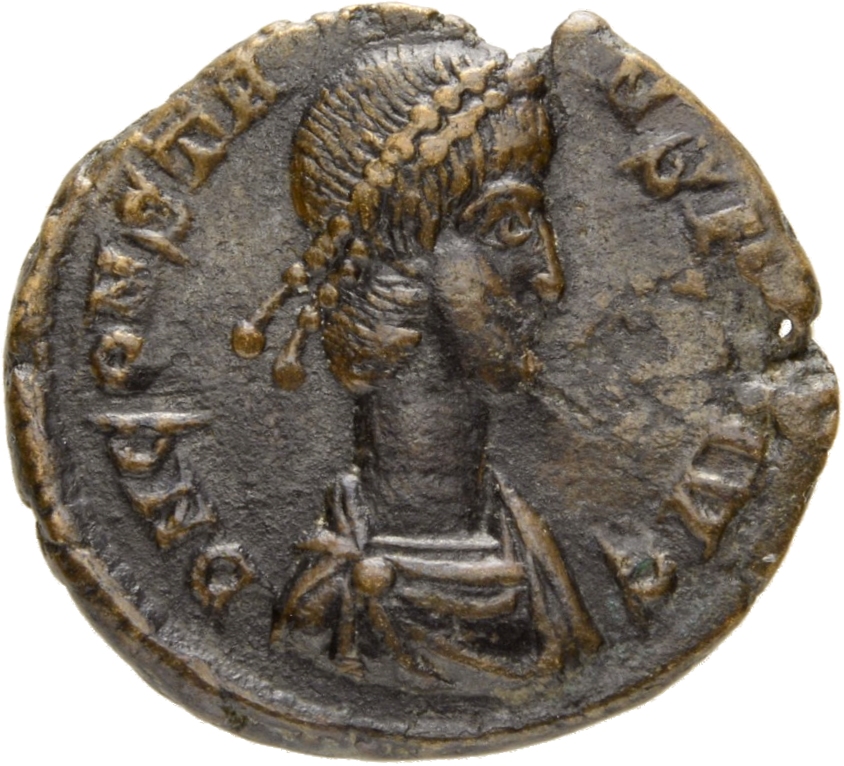 RIC VIII Treveri 234 Constans obverse, Bust of Constans, pearl-diademed, draped, cuirassed, right
