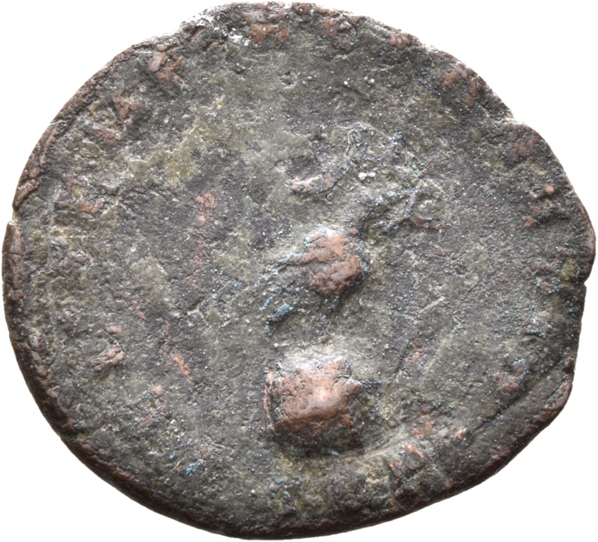 RIC VIII Treveri 234 Constans reverse, Phoenix, radiate, standing right on globe