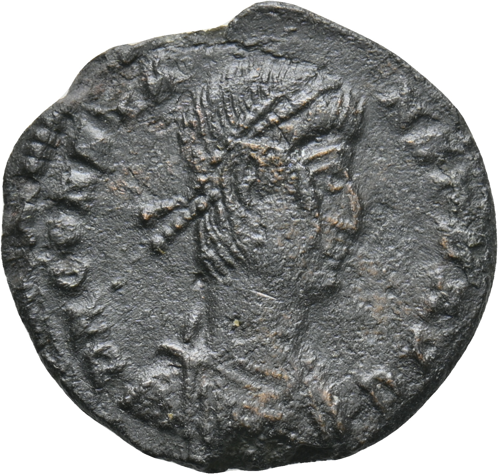 RIC VIII Treveri 236 Constans obverse, Bust of Constans, pearl-diademed, draped, cuirassed, right