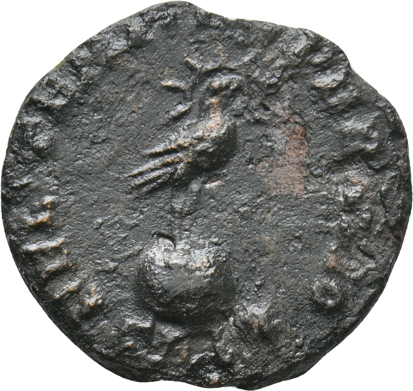 RIC VIII Treveri 236 Constans reverse, Phoenix, radiate, standing right on globe