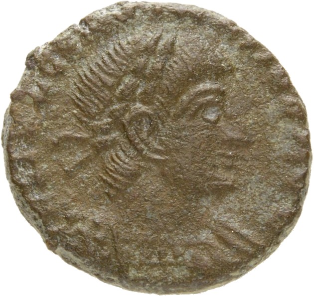 RIC VIII Treveri 58 Constantine II obverse, Bust of Constantius II, laureate, cuirassed, right