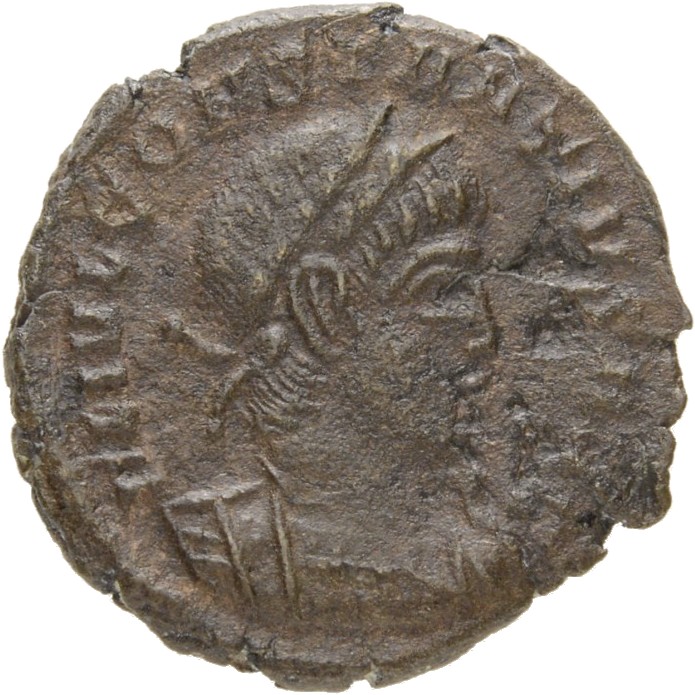 RIC VIII Treveri 74 Constantine II obverse, Bust of Constantius II, laureate, cuirassed, right