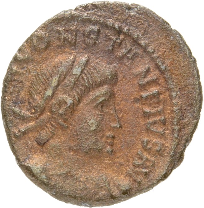 RIC VIII Treveri 82 Constantine II obverse, Bust of Constantius II, laureate, cuirassed, right