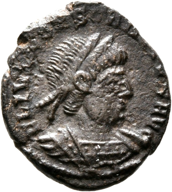 RIC VIII Treveri 82 Constantine II obverse, Bust of Constantius II, laureate, cuirassed, right