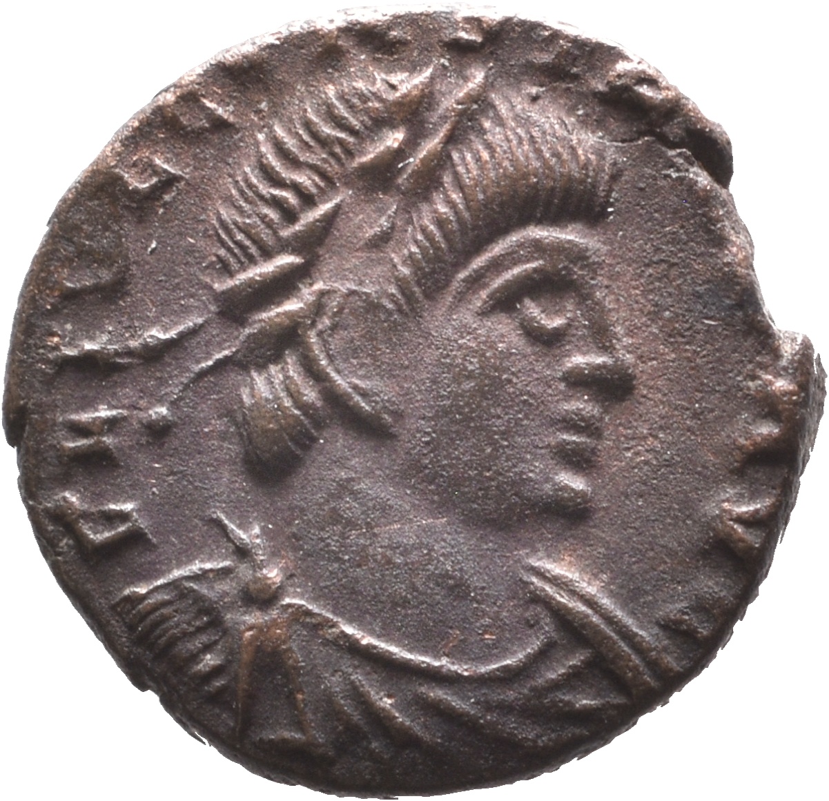 RIC VIII Treveri 85 Constantine II obverse, Bust of Constans, laureate, draped, cuirassed, right