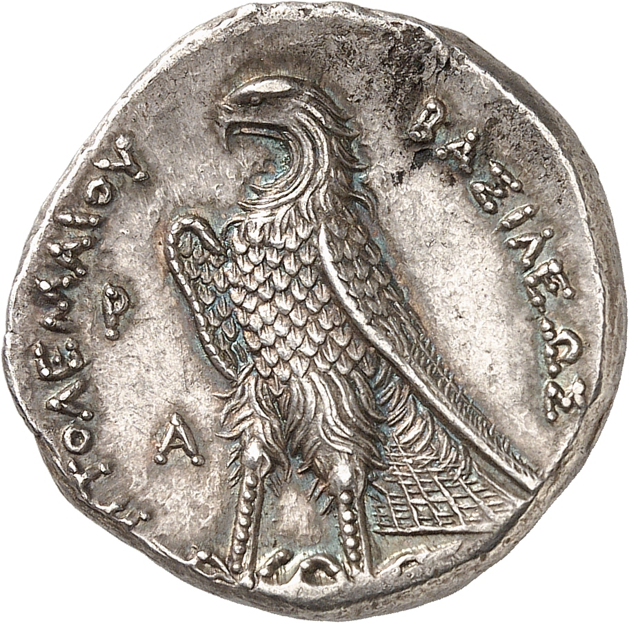 LORBER Coins of the Ptolemaic Empire Vol. I, Part 1, no. 137 Ptolemy I reverse, Eagle with closed wings standing left on t...